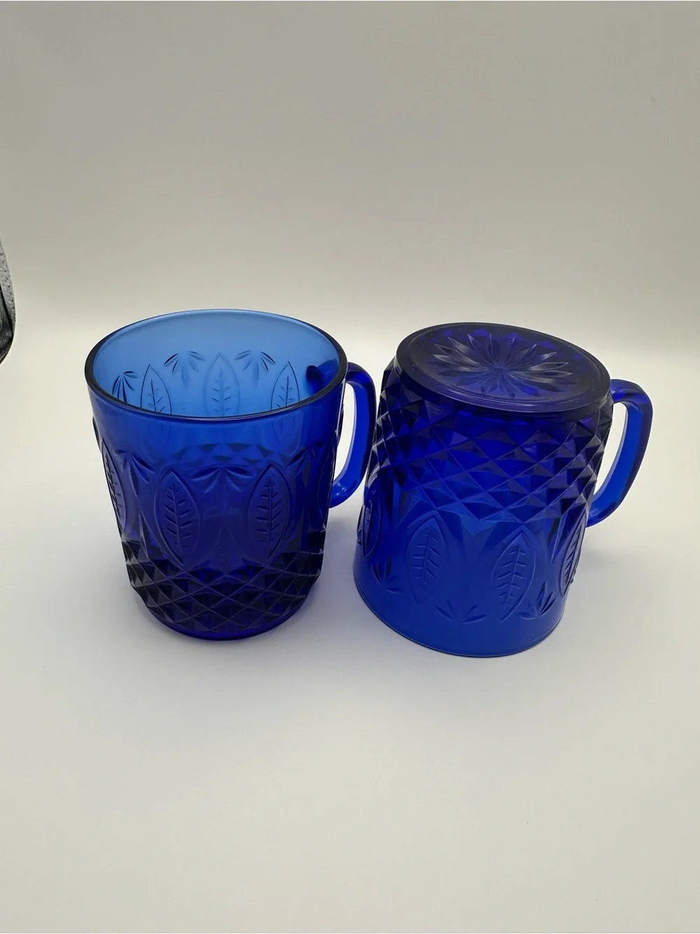 Set of 8 Cobalt Blue Avon Glass Mugs